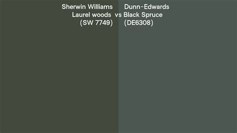 Sherwin Williams Laurel Woods SW 7749 Vs Dunn Edwards Black Spruce