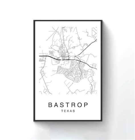 Bastrop Map Print Bastrop Map Poster Wall Art City Map | Etsy