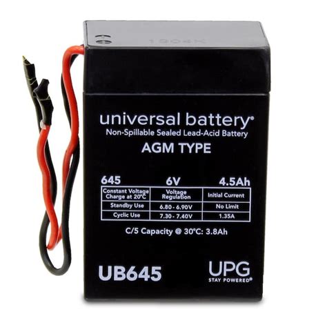 Upg Sealed Lead Acid Battery V Ah Ub Wl Wire Lead Terminal