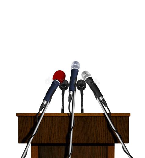 Seminar Speech Podium and Microphone Stock Image - Image of microphones ...