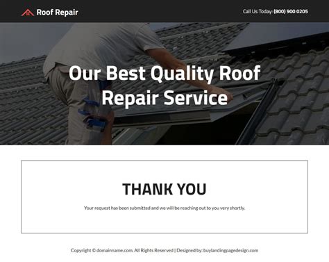 Roof Repair Service Company Leads Resp Lp Roofing Landing Page