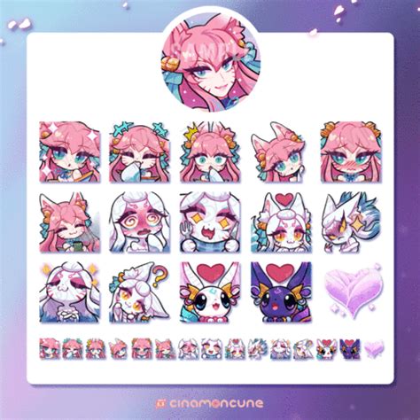 Spirit Blossom Ahri Emote Set Cinamoncune S Ko Fi Shop Ko Fi