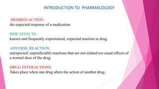 Introduction To Pharmacology PPT