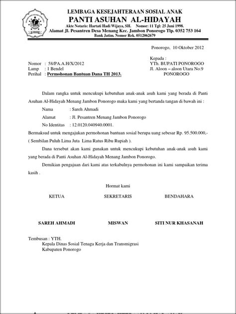 Contoh Surat Permohonan Bantuan Penyelesaian Masalah Surat Permohonan