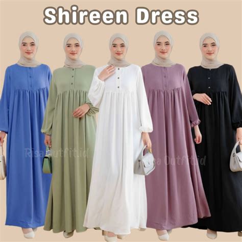 Jual Gamis Terbaru Lebaran Wanita Shireen Dress Putih Gamis