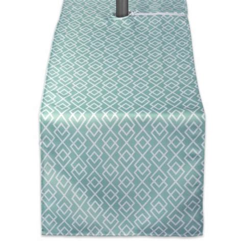 14 X 108 In Aqua Diamond Outdoor Table Runner With Zipper 1 Smiths