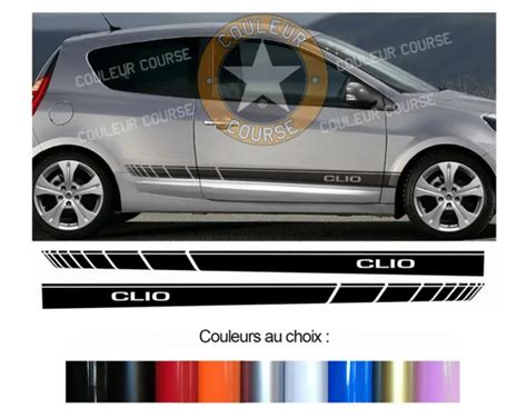 2 X BANDES Bas De Caisse Pour Renault Clio Autocollant Sticker Bd573 1