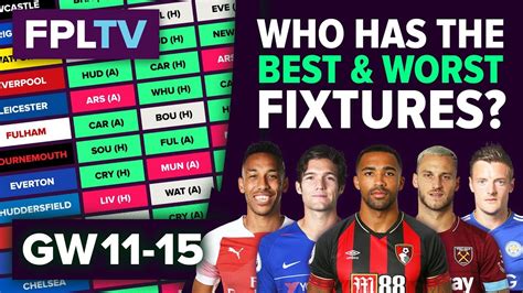 Who Has The Best Fixtures Gameweek 11 15 FPL FIXTURE WATCH