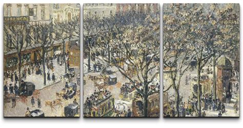 Wall Canvas Print Wall Art Set Boulevard Montmartre Morning By