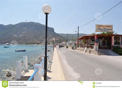 Embankment In Kefalos Editorial Photo Image Of Town 44428281