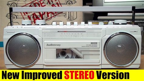 New Improved Audiocrazy Stereo Cassette Boombox Youtube