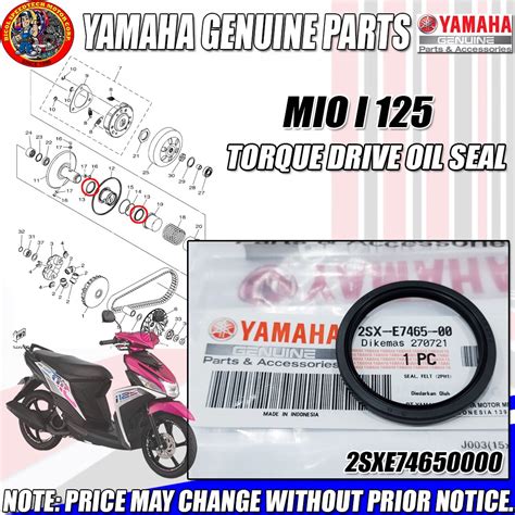 Mio I Torque Drive Oil Seal Ygp Genuine Sx E Shopee