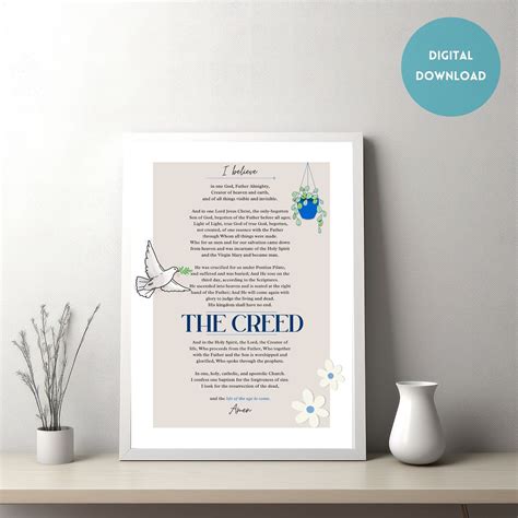 The Christian Creed Apostles And Nicene Creed Scripture Wall Art Prayer Digital Download