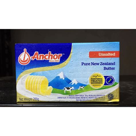 Jual Unsalted Butter Anchor 200gr Pure New Zealand Butter Gosend