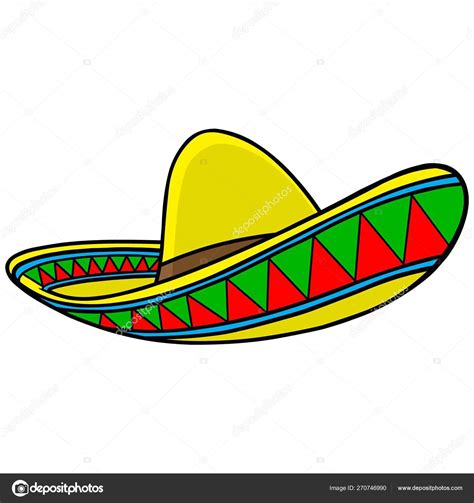 Sombrero Cartoon Illustration Mexican Sombrero Stock Vector By