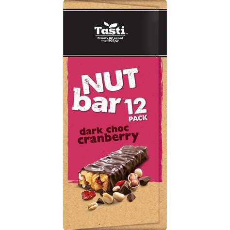 Tasti Nut Bar Dark Choc Cranberry 420g Woolworths