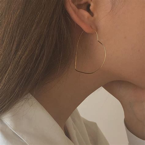 Mybobu Daily Jewelry On Instagram Thnin Heart Earring Beige