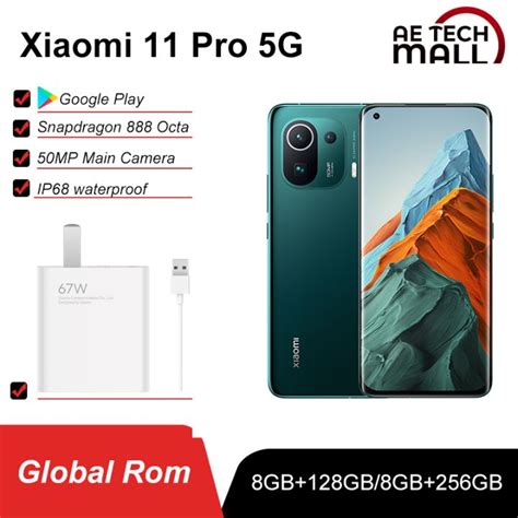 Xiaomi Mi Rom 11 Pro 5g สมาร์ทโฟน Snapdragon 888 Octa Core 681 2k 120hz Amoled 3200x1440หน้าจอ