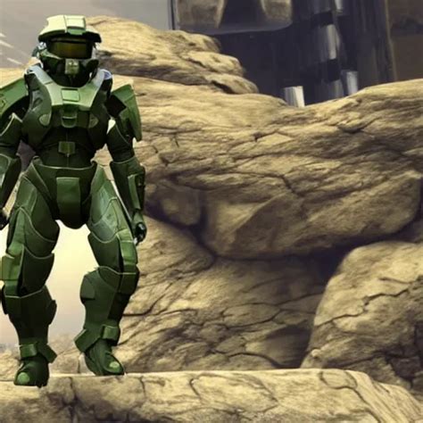 Donald Trump Wearing The Suit Of Master Chief From Stable Diffusion