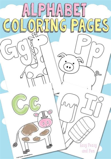 Free Printable Alphabet Coloring Pages - Easy Peasy and Fun