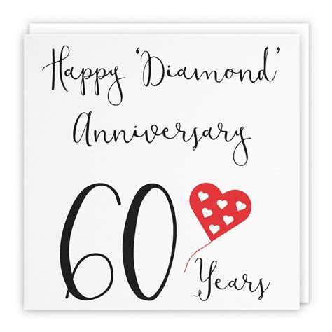 60th Wedding Anniversary Card Happy Diamond Etsy Uk Wedding