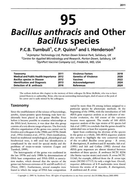 Bacillus Anthracis And Other Bacillus Species Pdf Bacillus Dna