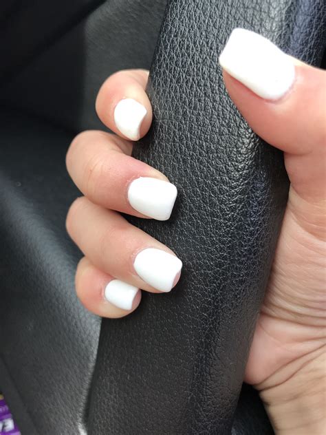 Short White Squared Acrylic Nails White Tip Acrylic Nails Short Square