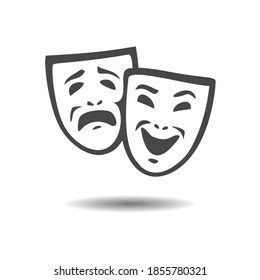 Theatre Mask Tragedy Comedy Symbols Outline Stock Vector (Royalty Free ...