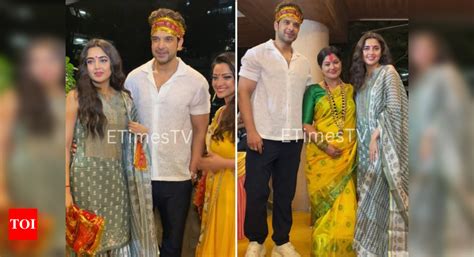 Karan Kundrra And Tejasswi Prakash Attend Sudha Chandrans Mata Ki