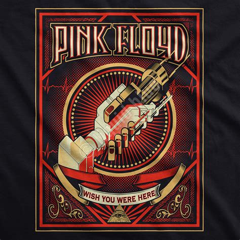 Pink Floyd Wish You Were Here Black T-Shirt Tee Liquid Blue