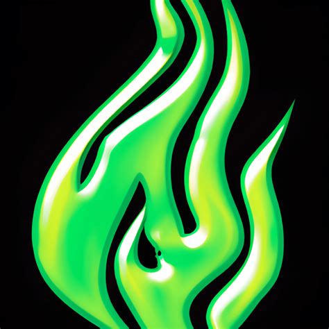 Neon Green Flame Logo · Creative Fabrica