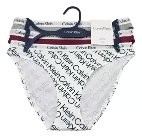 Calvin Klein Set Calzon Bikini Logo Algod N Mujer Original Env O Gratis