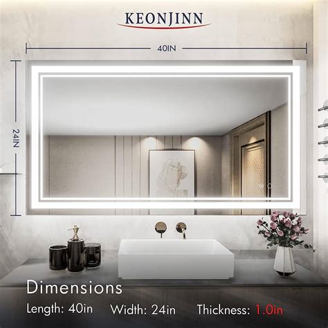 Keonjinn Led Lighted Bathroom Vanity Mirror 3 Colors Lights Wall Mirror On Sale Bed Bath