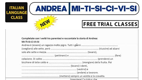 Italian Language Class Free Trial Classes Andrea MI TI SI CI VI