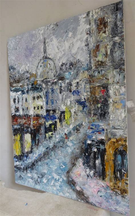 Paris Cityscape Impasto Oil Painting Painting By Indrani Ghosh