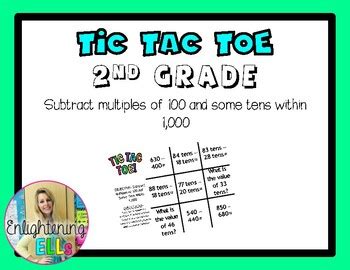 Nd Grade Math Tic Tac Toe Subtract Multiples Of And Some Tens