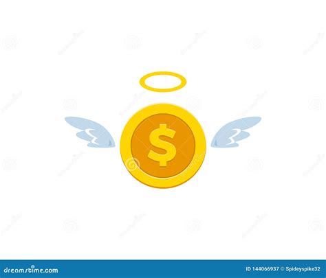 Dollar Coin With Wings And Halo Stock Illustration Illustration Of