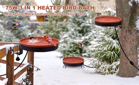 GESAIL Heated Bird Bath For Outdoors For Winter 3 Easy Ways To Mount