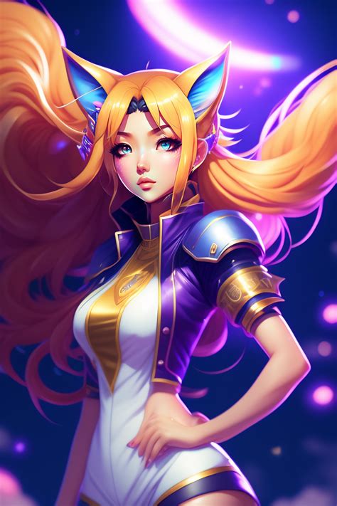 Lexica Photo Of A Ahri From League Of Legends Floating In The Space