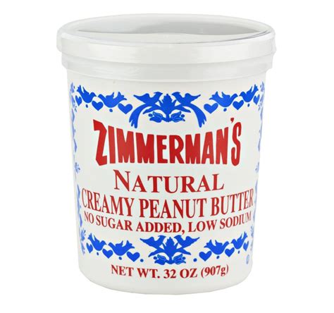 Zimmerman S Natural Creamy Peanut Butter 32 Oz Tub Natural 2 Tubs