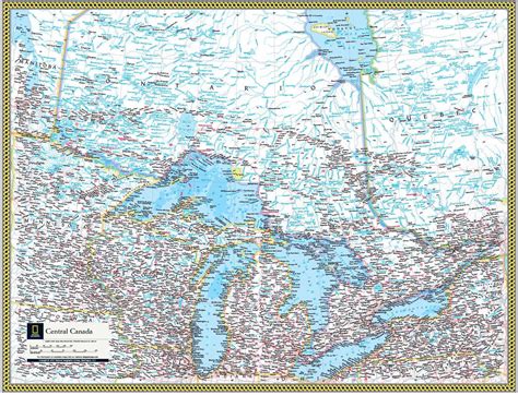 Central Canada Wall Map by National Geographic - MapSales