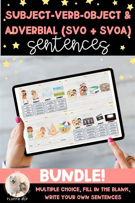 Svo Svoa Sentences Bundle Subject And Verb Digital Activities