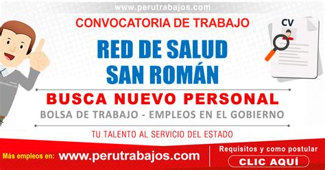 CONVOCATORIA RED DE SALUD SAN ROMÁN 37 Puestos de trabajo Empleos 2023