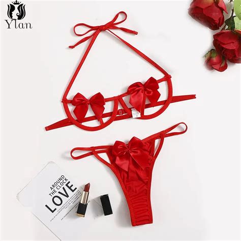 New Sexy Women Lingerie Set Hot Red Erotic Lingerie Underwire Brathong