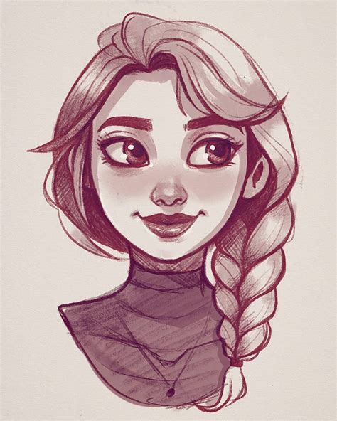 braid girl drawing | Cool art drawings, Cartoon art styles, Girl ...