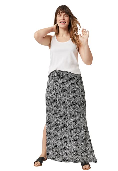 Ellos Ellos Womens Plus Size Knit Maxi Skirt Skirt