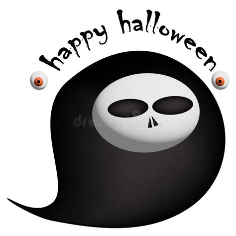 Halloween Black Eyed Ghost Spider Eyes Stock Vector Illustration Of