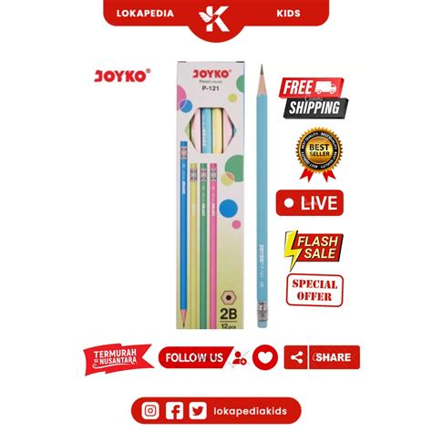 Jual Pensil Joyko P 125 Pastel 2b Pencil Pastel Serut 12pcs