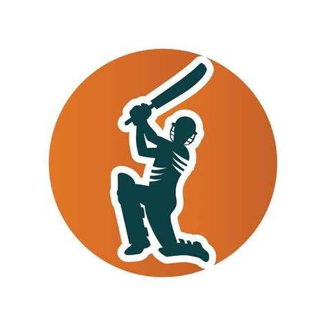 Cricket Player Logo Inside A Shape Of Sun 38258536 Vector Art At Vecteezy