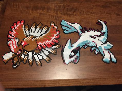 Shiny Lugia Ho-Oh Pokmon Gold Sprite Perlers by hydropump on DeviantArt